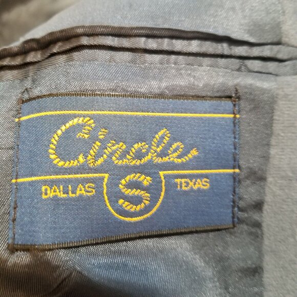 Circle S Dallas Texas Mens Blazer Sport Coat 48R Blue Micro Suede Two Button USA - Picture 5 of 15